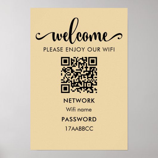 WIFI - QR-Code | Bitte genießen Sie unser Wifi Poster (Vorne)