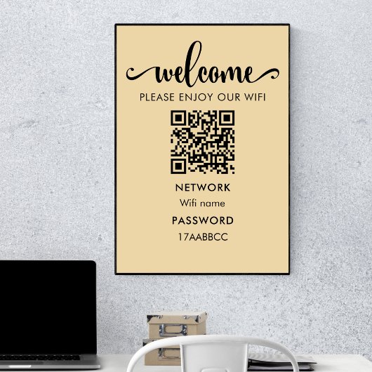 WIFI - QR-Code | Bitte genießen Sie unser Wifi Poster