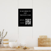 WiFi QR Code Black Poster - nach Zugriff suchen (Küche)