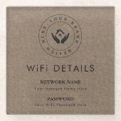 WiFi QR Code Display for Business & Hotels Glasuntersetzer (Vorderseite)