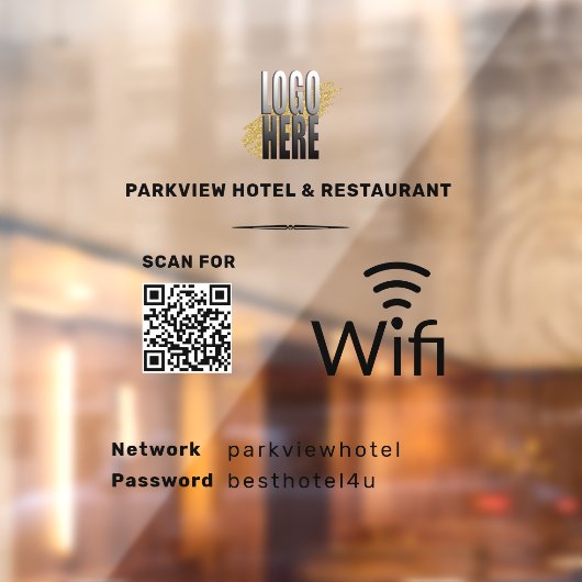 Wifi QR-Code Geschäftslogo Fensteraufkleber (Blatt 2)