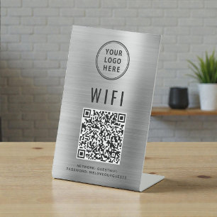 Wifi-QR-Code-Geschäftslogo Scannen zum Verbinden S Sockelschild