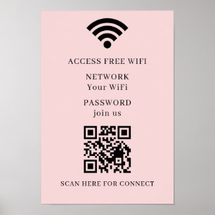 WiFi-QR-Code-Netzwerkverbindungsplakat Poster