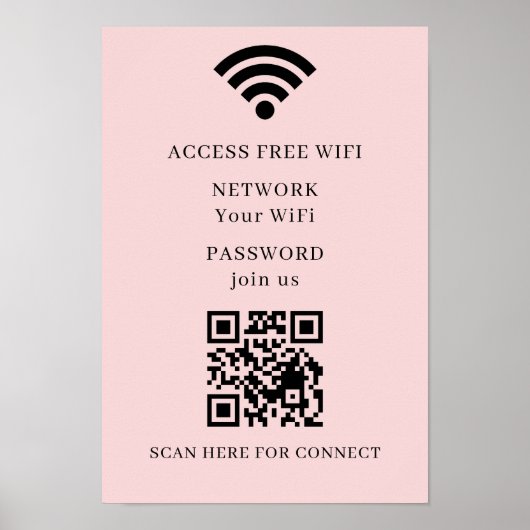 WiFi-QR-Code-Netzwerkverbindungsplakat Poster (Vorne)