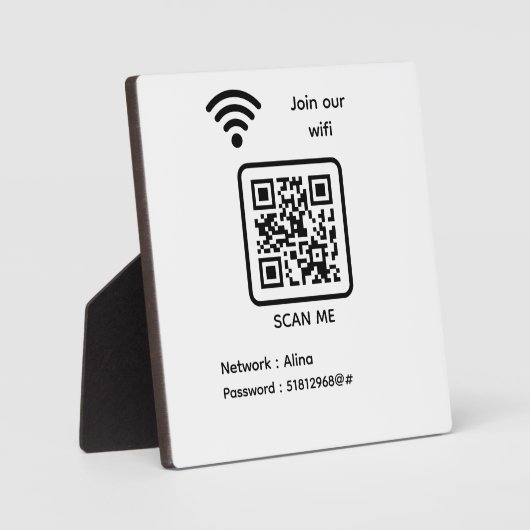 WiFi QR Code Scan Me Melden Sie sich an unserem Wi Fotoplatte (Vorderseite)