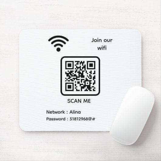 WiFi QR Code Scan Me Melden Sie sich an unserem Wi Mousepad (Mit Mouse)