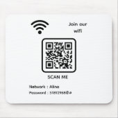 WiFi QR Code Scan Me Melden Sie sich an unserem Wi Mousepad (Vorne)