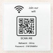 WiFi QR Code Scan Me Nehmen Sie an unserem Hotel W Glasuntersetzer (Vorderseite)