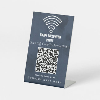 Wifi QR Code Scan zum Verbinden des blauen Dunklen Sockelschild
