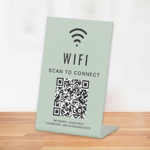 Wifi QR-Code-Scan zum Verbinden von Sage Green Sockelschild