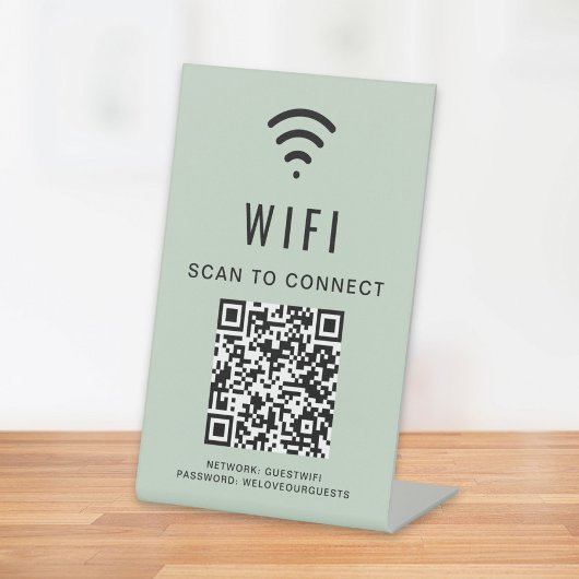 Wifi QR-Code-Scan zum Verbinden von Sage Green Sockelschild