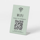 Wifi QR-Code-Scan zum Verbinden von Sage Green Sockelschild (Vorderseite)