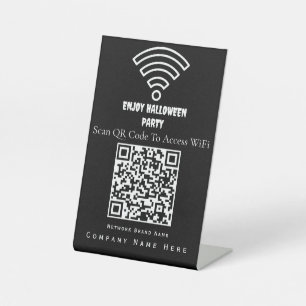 Wifi QR-Code-Scan zur Verbindung von Schwarz Sockelschild