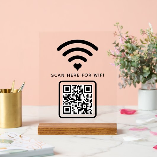 WiFi QR-Code scannen, um selbstklebende Verbindung Acrylschild (Hochzeit)
