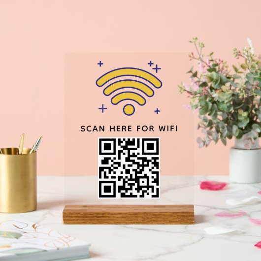 WiFi QR-Code scannen, um selbstklebende Verbindung Acrylschild (Hochzeit)