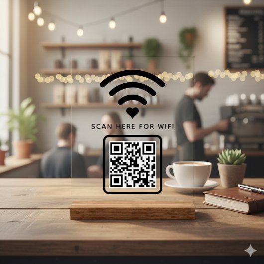 WiFi QR-Code scannen, um selbstklebende Verbindung Acrylschild