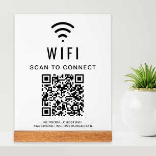 Wifi QR Code Scannen um sich zu verbinden Weiß Acrylschild