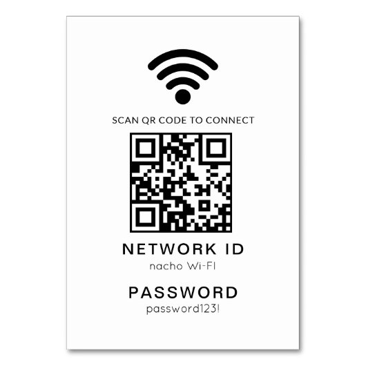 Wifi QR Code Scanner Gast Wifi-Kennwort Tischnummer (Vorderseite)