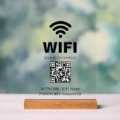 WiFi QR Code White Acrylic Sign Acrylschild (Neutral)