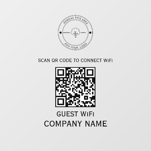 Wifi QR-Codekennwort und Netzwerkname Schwarz Fensteraufkleber (Blatt)