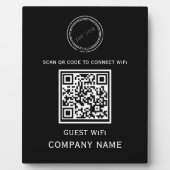 Wifi QR-Codekennwort und Netzwerkname Schwarz Fotoplatte (Vorderseite)