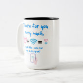 WIFI QUOTE ZWEIFARBIGE TASSE (Vorderseite Links)