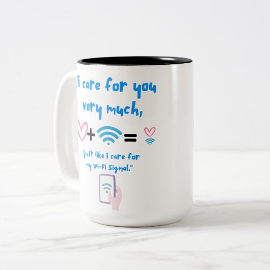 WIFI QUOTE ZWEIFARBIGE TASSE (Vorderseite Links)
