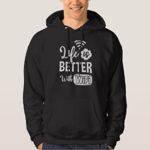 WiFi Router Internet Password Quotes Computer Worl Hoodie