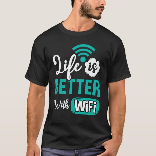 WiFi Router Internet Password Quotes Computer Worl T-Shirt (Vorderseite)