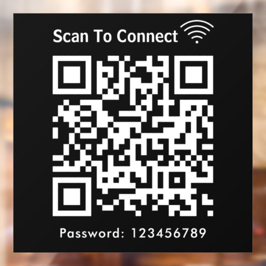 WiFi-Scan zum Verbinden von Kennwort QR-Code schwa Fensteraufkleber (Blatt 2)