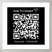 WiFi-Scan zum Verbinden von Kennwort QR-Code schwa Poster (Vorne)
