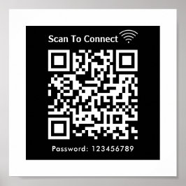 WiFi-Scan zum Verbinden von Kennwort QR-Code schwa Poster