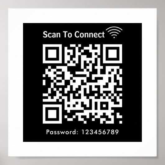 WiFi-Scan zum Verbinden von Kennwort QR-Code schwa Poster (Vorne)