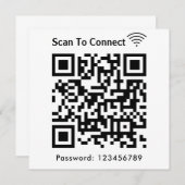 WiFi-Scan zum Verbinden von Kennwort-Qr-Code weiß Einladung (Vorne/Hinten)
