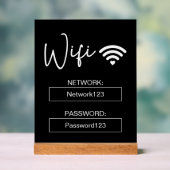 Wifi-Signatur für das Wifi-Kennwort Schwarz - Akry Acrylschild (Neutral)
