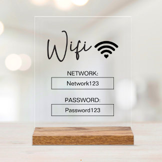 Wifi-Signatur für WiFi-Kennwort - Akryllische Tafe Acrylschild