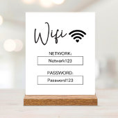 Wifi-Signatur für WiFi-Passwort Weiß, Acryllenzeic Acrylschild
