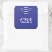 WiFi-Signierung Quadratischer Aufkleber (Tasche)
