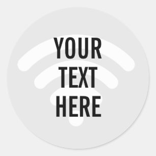WiFi-Symbolhintergrund mit beliebigem Text Runder Aufkleber