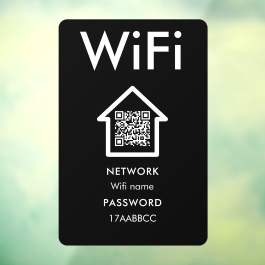WiFi-Verbindung | Scan to Connect Guest Room Black Fensteraufkleber (Blatt 3)