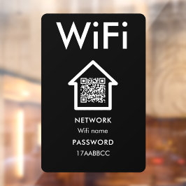 WiFi-Verbindung | Scan to Connect Guest Room Black Fensteraufkleber