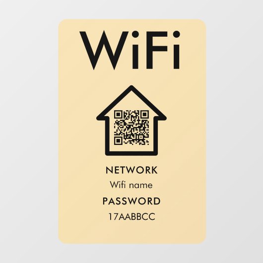 WiFi-Verbindung | Scan to Connect Guest Room Fensteraufkleber (Blatt)