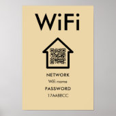 WiFi-Verbindung | Scan to Connect Guest Room Poster (Vorne)