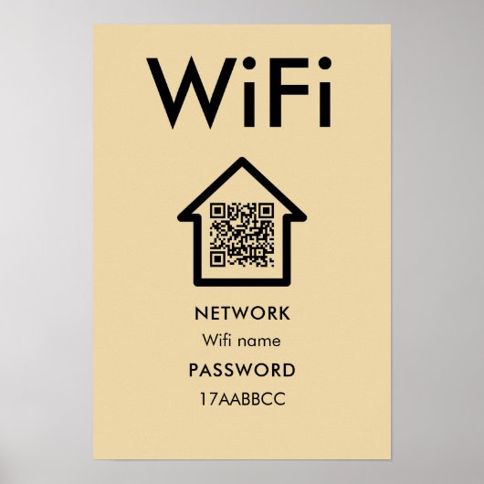 WiFi-Verbindung | Scan to Connect Guest Room Poster (Vorne)
