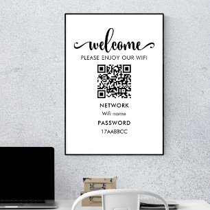 WIFI Welcome QR Code Please Enjoy Our Wifi Poster