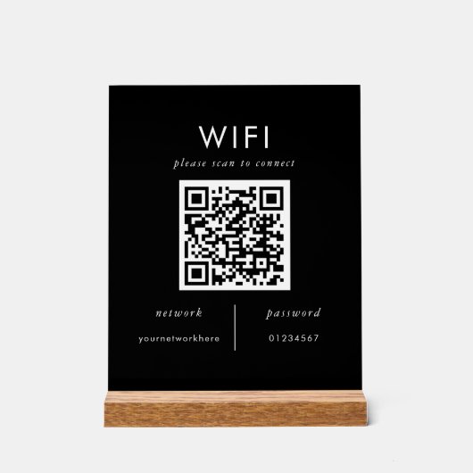 WiFi | Wifi Plaque mit QR-Code Acrylschild (Vorderseite)