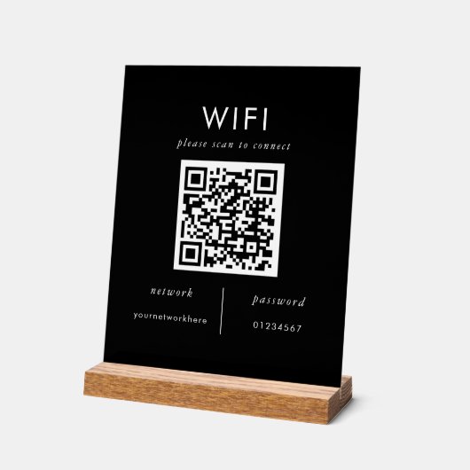 WiFi | Wifi Plaque mit QR-Code Acrylschild (Winkel)