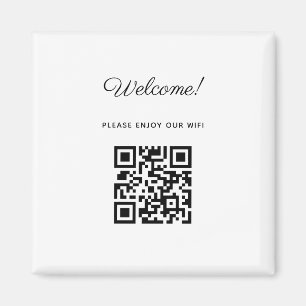 WIFI-Willkommensschild mit QR-Code  Magnet
