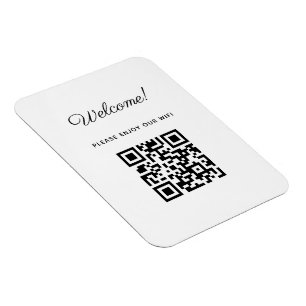 WIFI-Willkommensschild mit QR-Code  Magnet