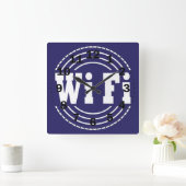 WiFi-Zeichen Quadratische Wanduhr (Zuhause)